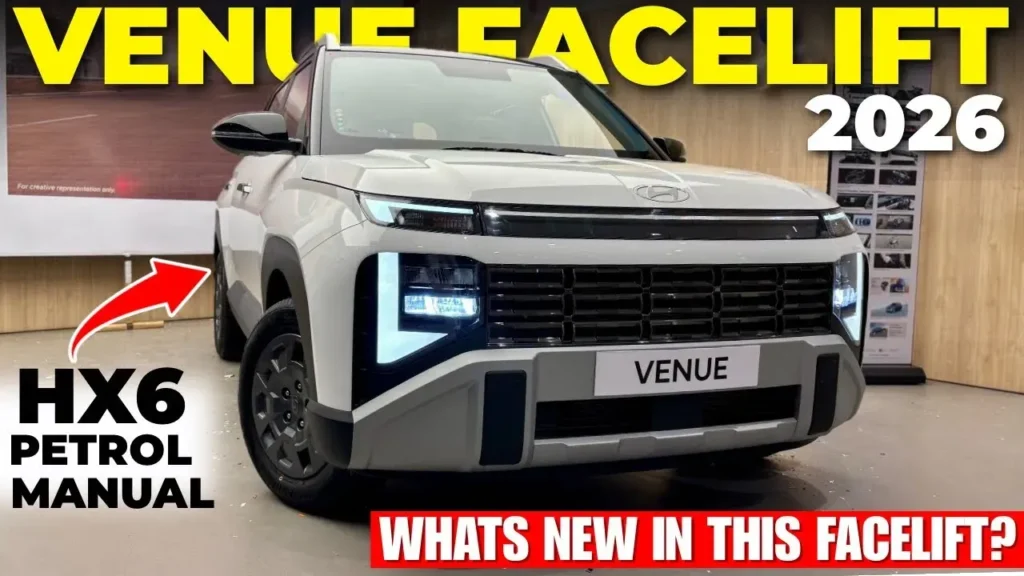 Hyundai Venue Facelift 2026 बनी मिडिल क्लास की सबसे किफायती SUV, 23.4kmpl माइलेज और ADAS ने बढ़ाई डिमांड