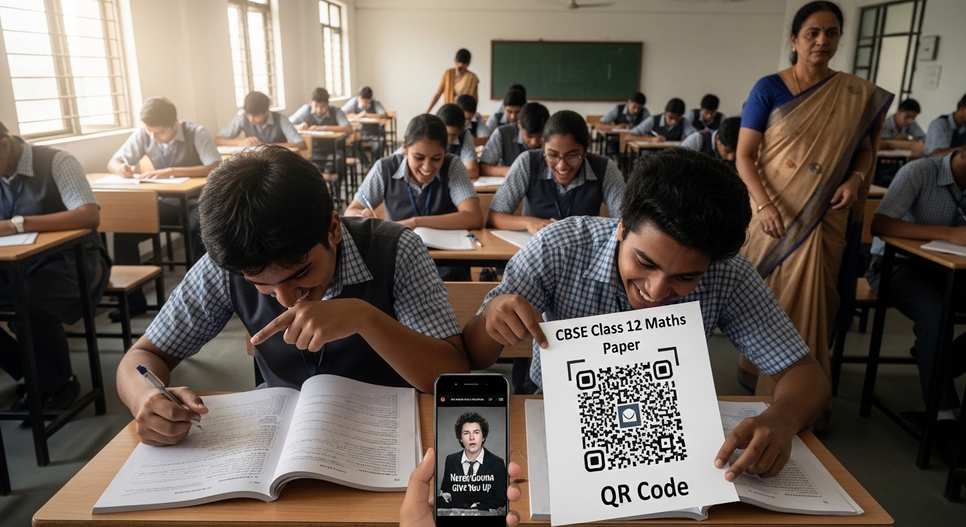 CBSE Class 12 Maths Paper QR Code Leads to Rickroll What Really Happened in the 2026 Board Exam